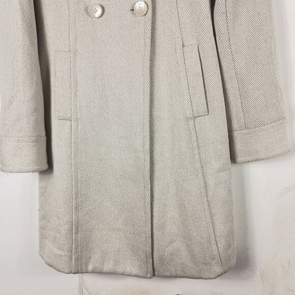 Mac & Jac Wool Blend Overcoat Womens 2 Double Breasted Ivory Lined Winter - Picture 8 of 10